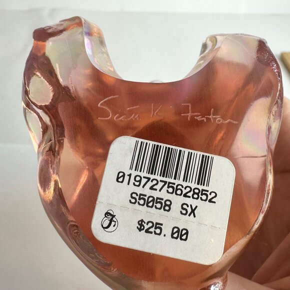 Fenton Iridescent Glass Elephant Sunset Satin Pink Figurine - Picture 6 of 7